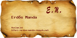 Erdős Manda névjegykártya